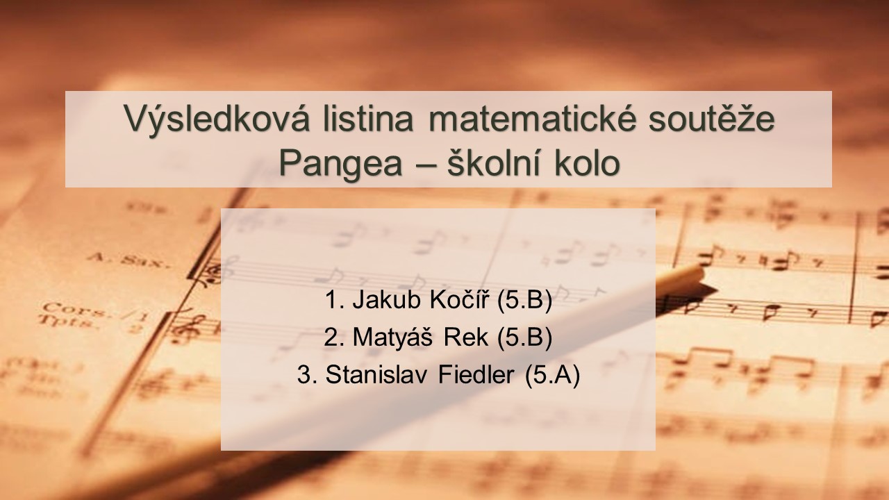 matematická soutěž Pangea matematická soutěž Pangea
